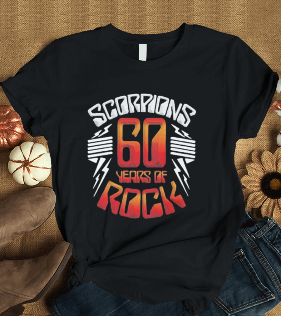 Scorpions 60 Years Of Rock Scorpions Rock Zone Membership Anniversary Celebration Lightning T-Shirt