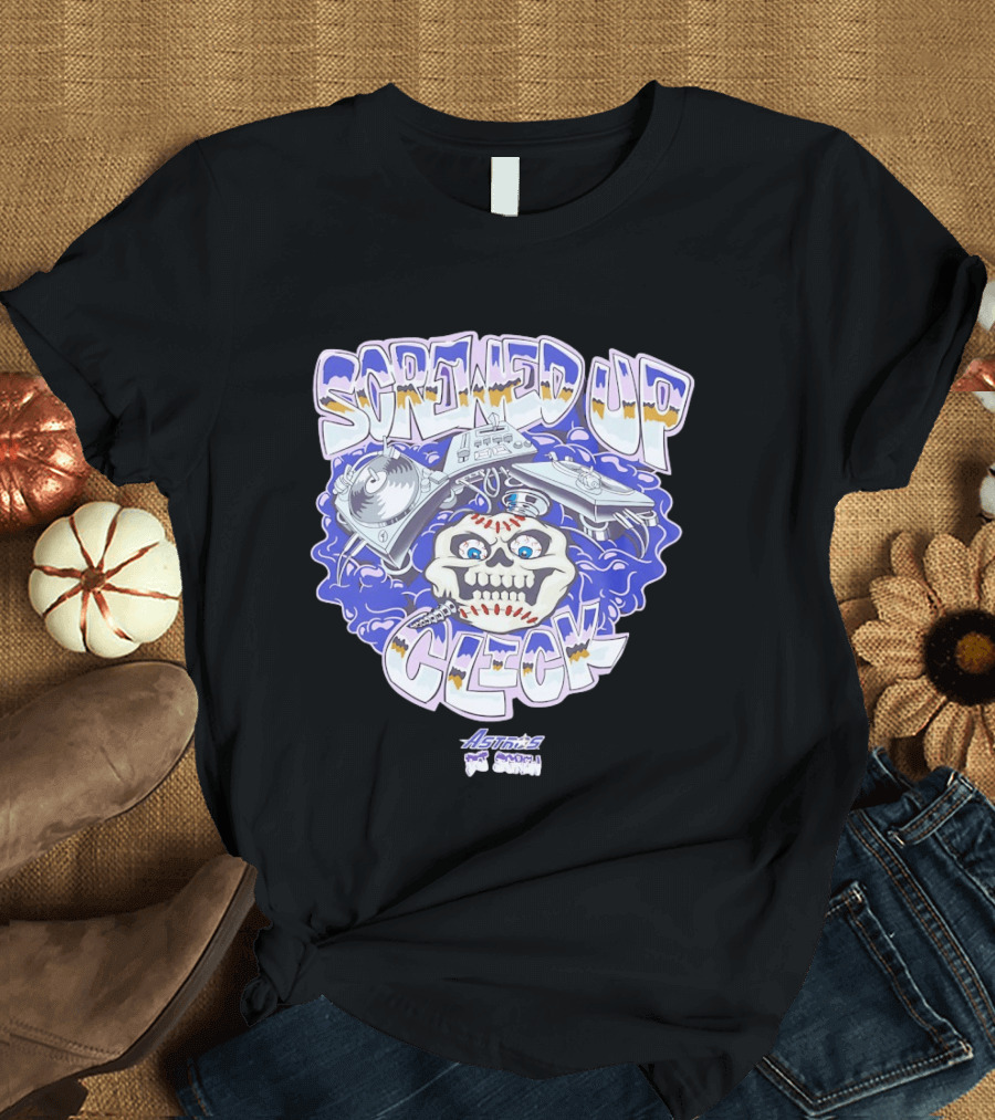 Screwed Up Click Skull DJ Houston Astros Mashup Visual T-Shirt