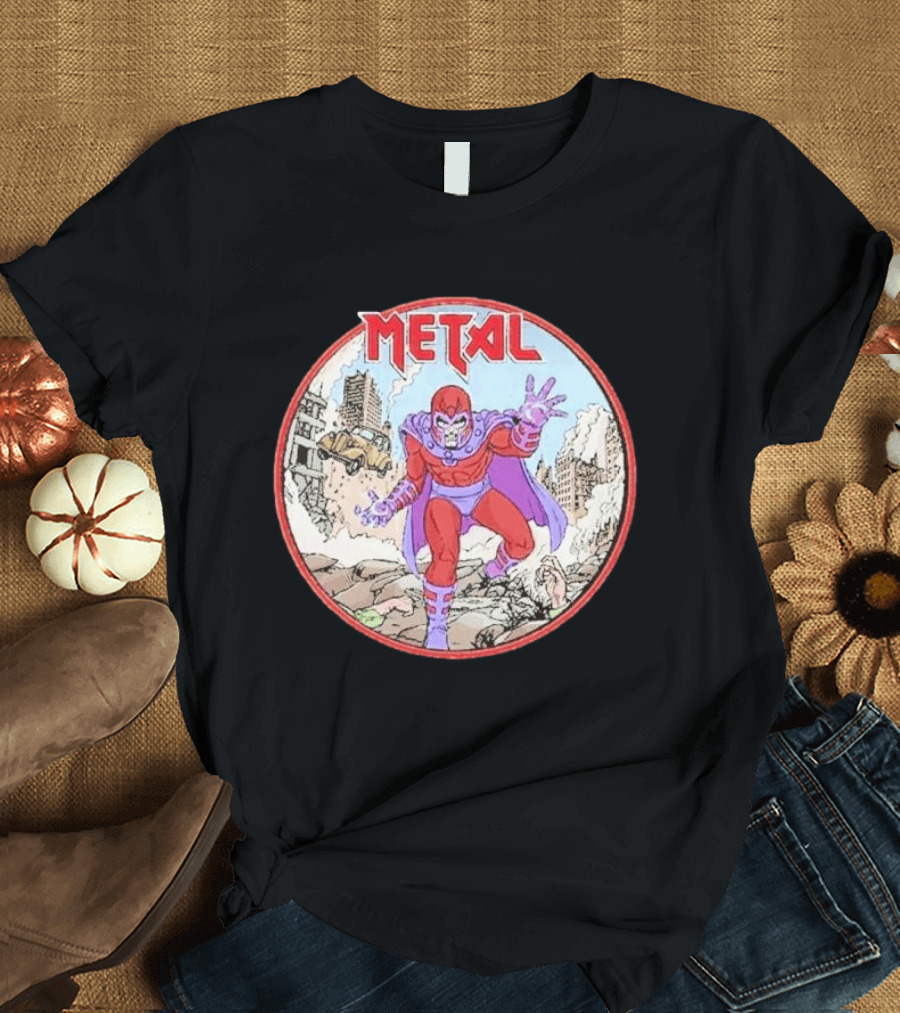 Metal Magneto Villain Heavy Metal Aesthetic Comic Book T-Shirt