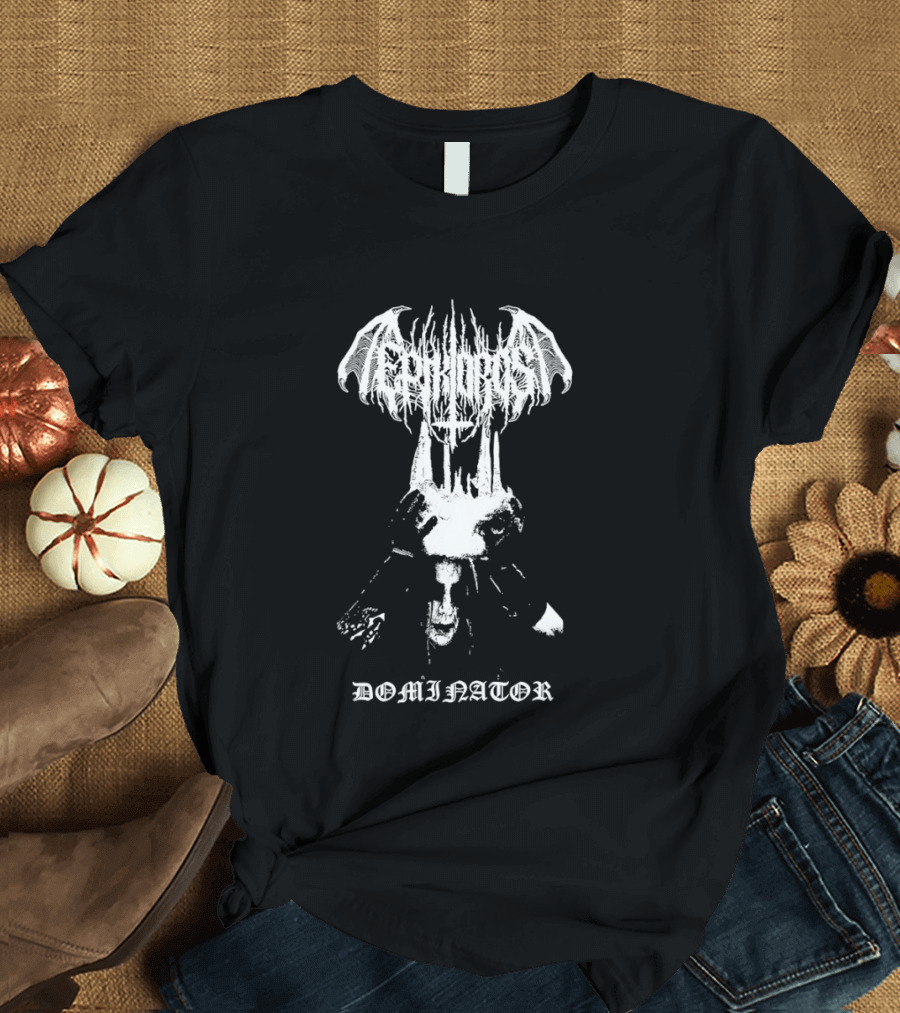Tephroast Dominator Black Metal Skull Crown Corpse Paint T-Shirt