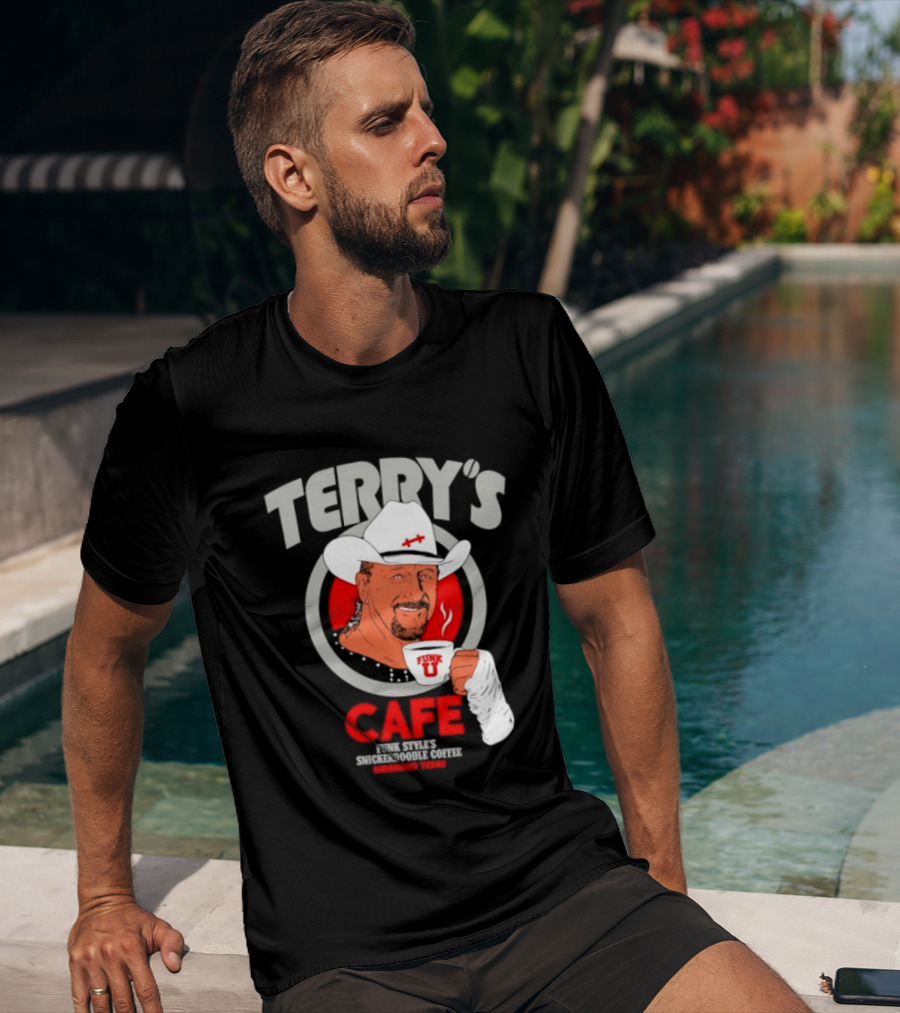 Terry's Cafe Terry Funk Funk U Coffee Cowboy Bandage T-Shirt
