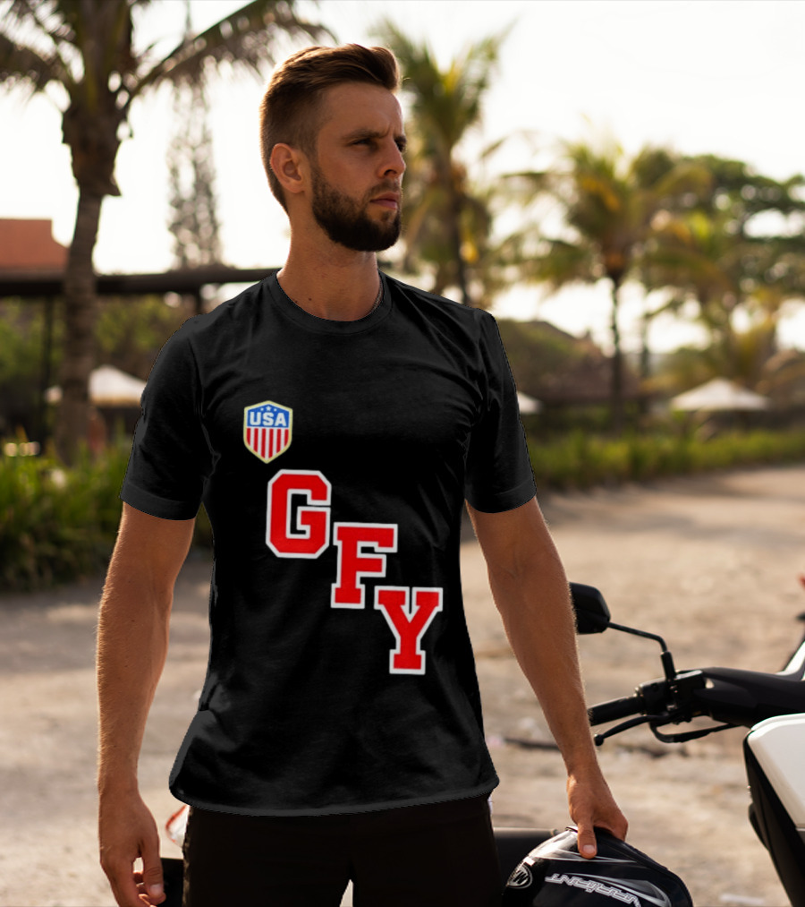GFY USA Team Red Lettering And Shield T-Shirt