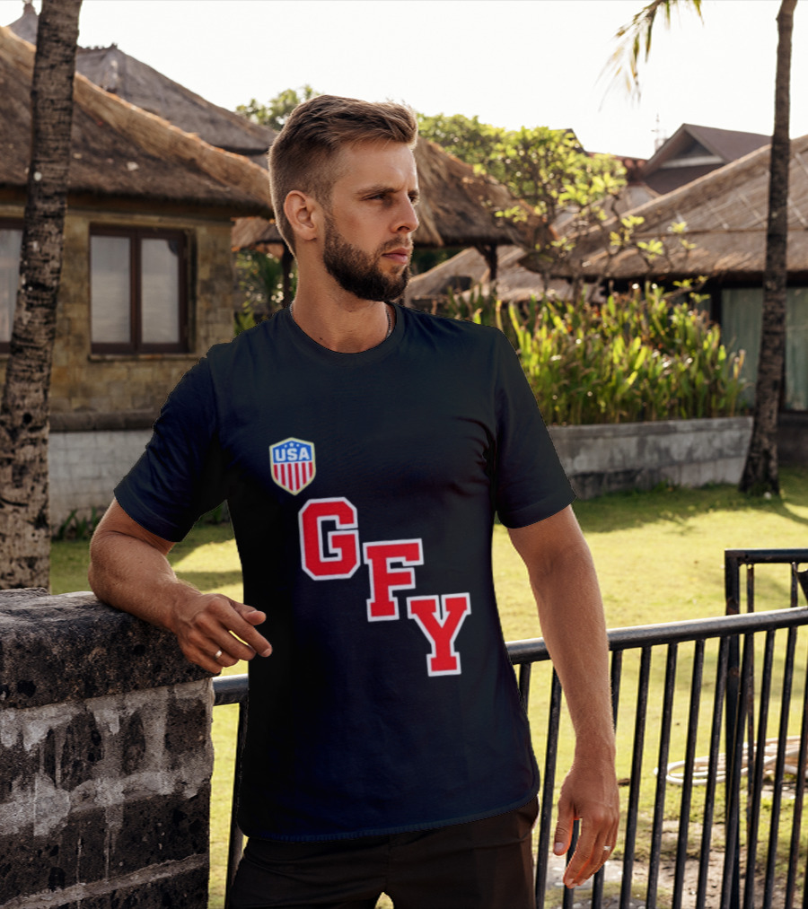 GFY USA Team Red Lettering And Shield T-Shirt