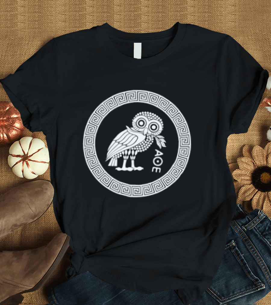 Owl Of Athena ΑΘΕ Symbol In Greek Circular T-Shirt