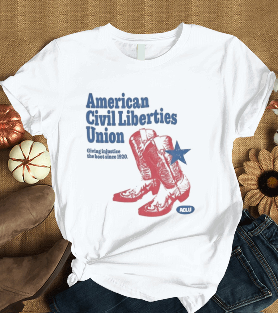 American Civil Liberties Union Cowboy Boots ACLU Star T-Shirt