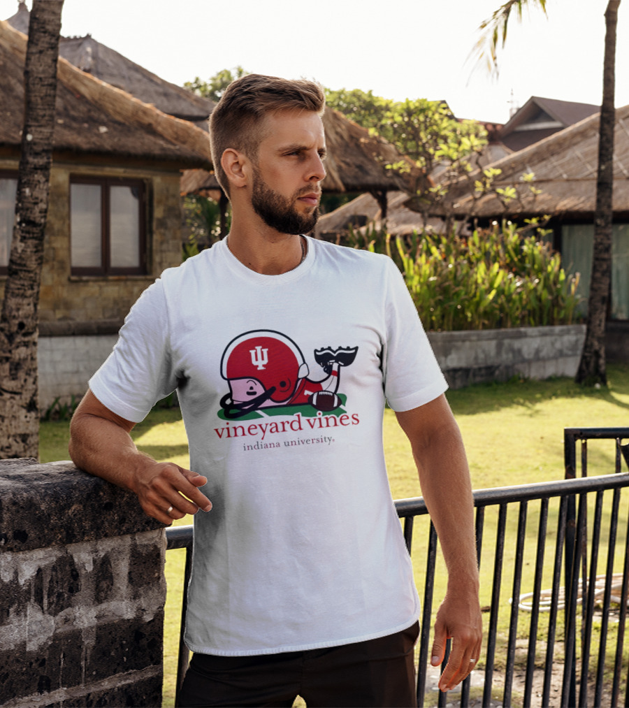 Indiana Hoosiers Football Whale Vineyard Vines Indiana University T-Shirt