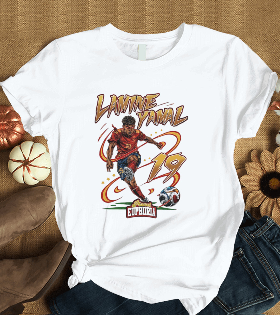 Lamine Yamal Number 19 Planet Euphoria Football T-Shirt
