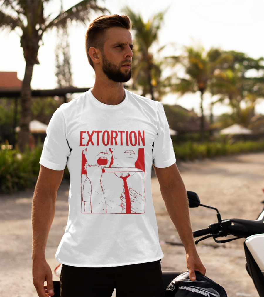 Extortion Throat Slit Dark Horror Red Grunge Aesthetic T-Shirt