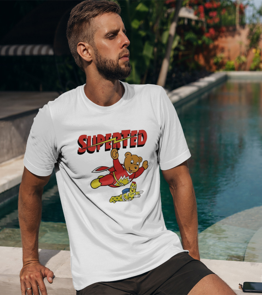 Superted And Spot 80s Cartoon British Animation Flying Characters T-Shirt
