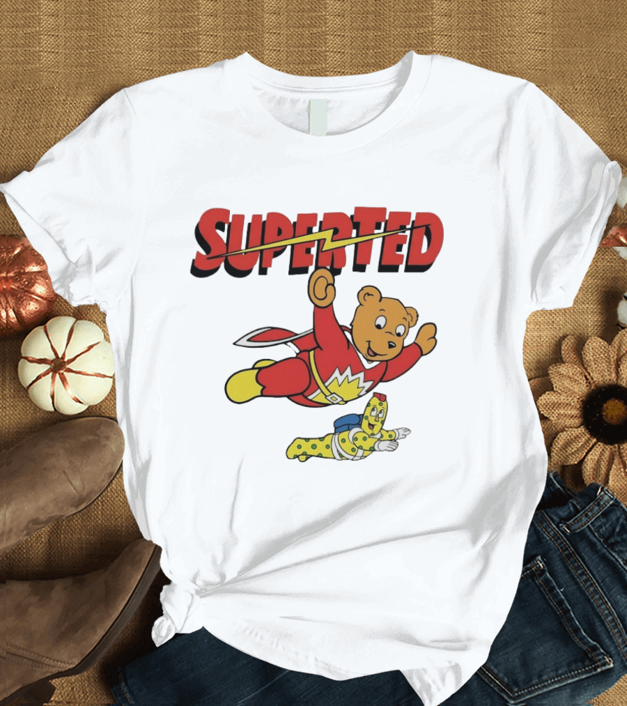Superted And Spot 80s Cartoon British Animation Flying Characters T-Shirt