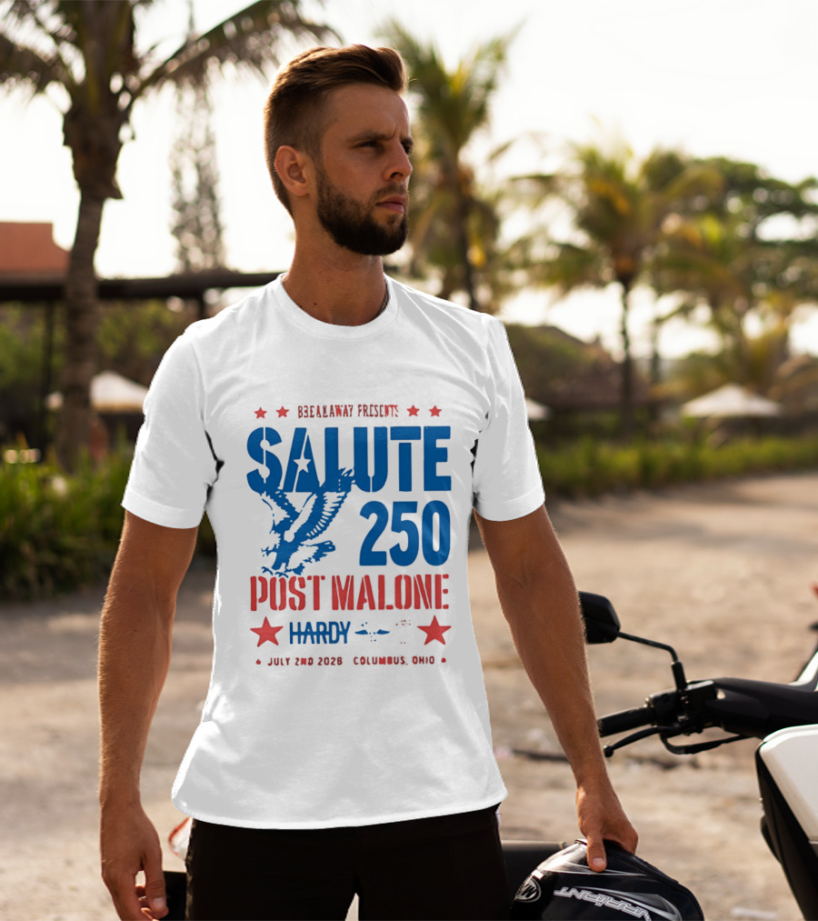 Breakaway Salute 250 Post Malone Hardy Bald Eagle Soaring July 2 2026 Columbus Ohio T-Shirt