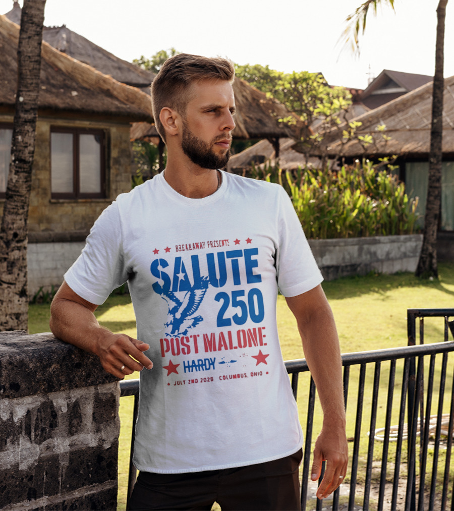 Breakaway Salute 250 Post Malone Hardy Bald Eagle Soaring July 2 2026 Columbus Ohio T-Shirt