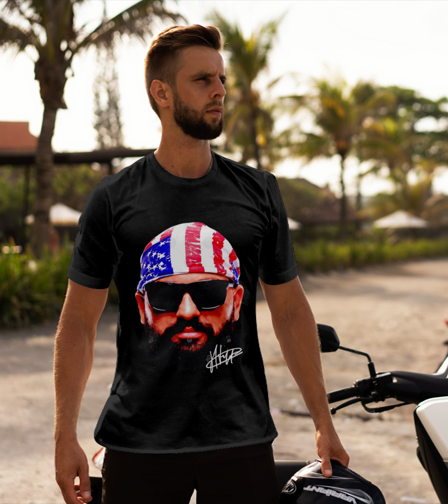 Josh Hokit American Flag Bandana UFC Signature T-Shirt