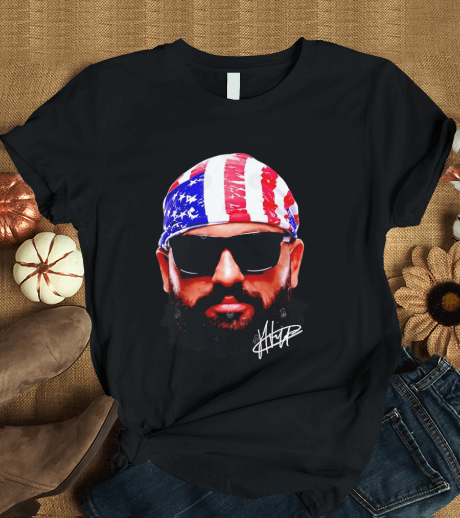 Josh Hokit American Flag Bandana UFC Signature T-Shirt