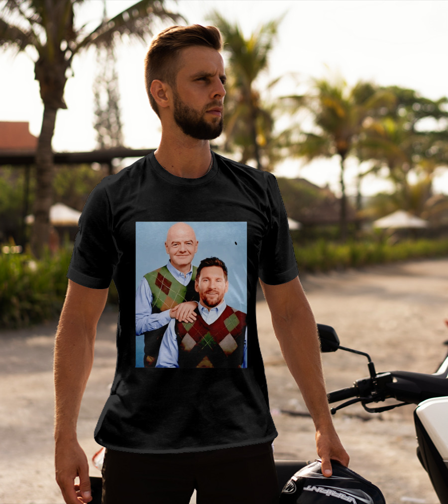 Lionel Messi And Gianni Infantino Step Brothers Movie Style Sweater Vest Image T-Shirt