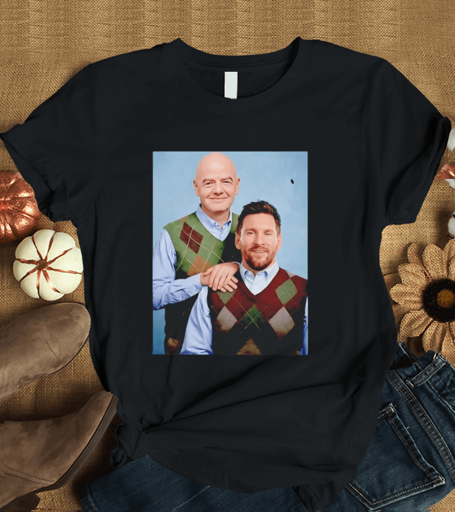Lionel Messi And Gianni Infantino Step Brothers Movie Style Sweater Vest Image T-Shirt
