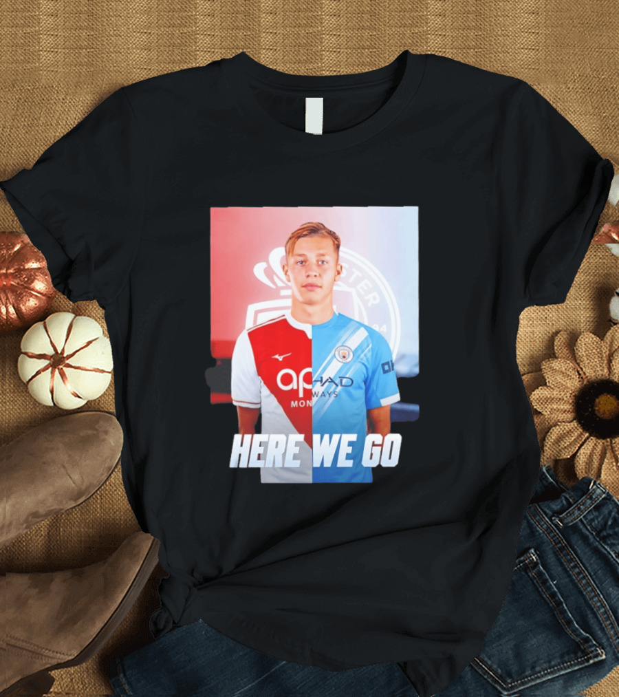 Mathys Detourbet Manchester City AS Monaco Transfer Here We Go T-Shirt