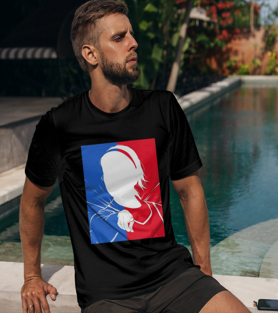 Sophie Cunningham Indiana Fever WNBA Player Silhouette Blue Red T-Shirt