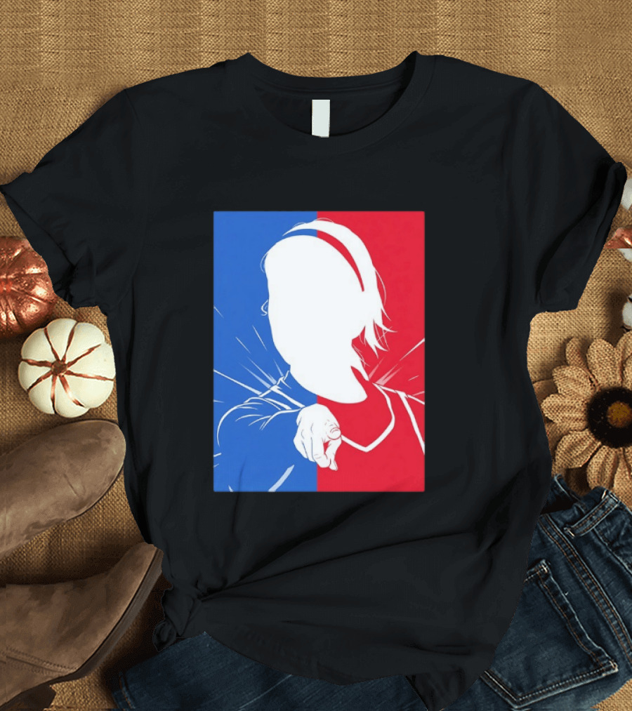 Sophie Cunningham Indiana Fever WNBA Player Silhouette Blue Red T-Shirt