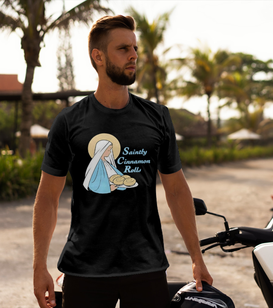 Saintly Cinnamon Roll Angelic Pastry Delight T-Shirt
