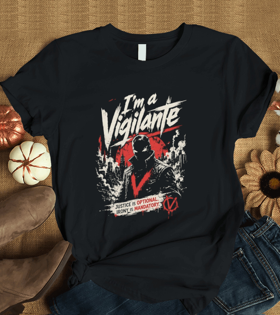I'm A Vigilante Justice Optional Irony Mandatory V For Vendetta T-Shirt