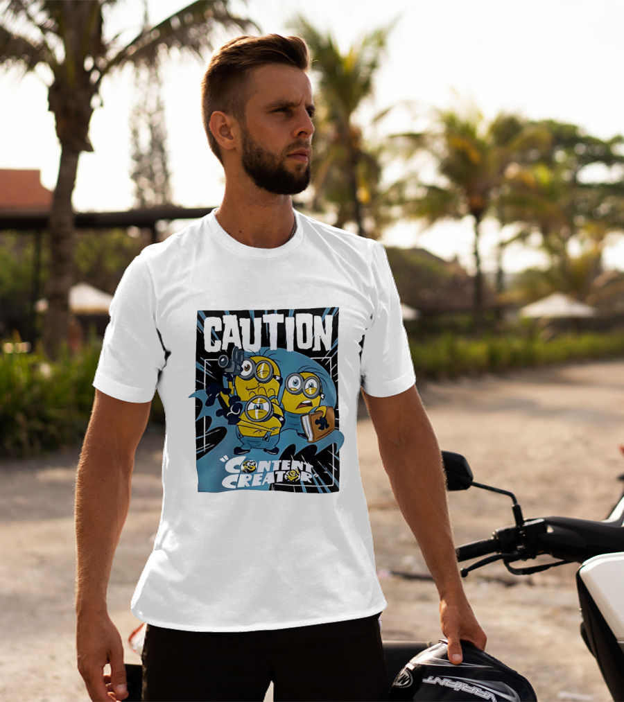 Caution Minions Content Creator Camera Book T-Shirt
