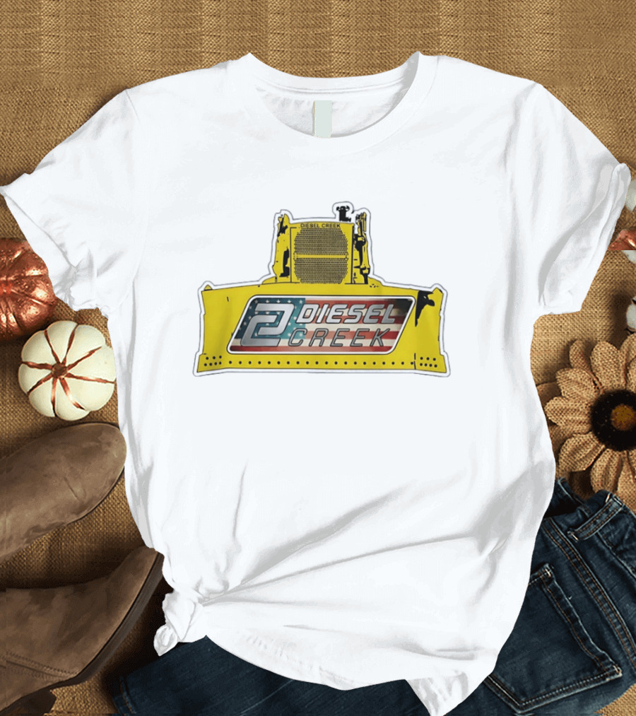 Diesel Creek 46A Dozer Iconic American Flag T-Shirt