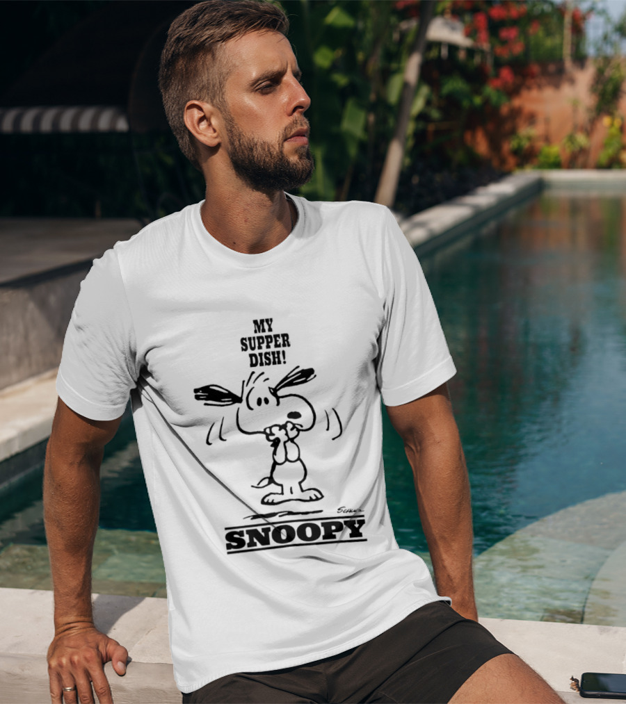 Snoopy My Supper Dish Peanuts Charlie Brown T-Shirt