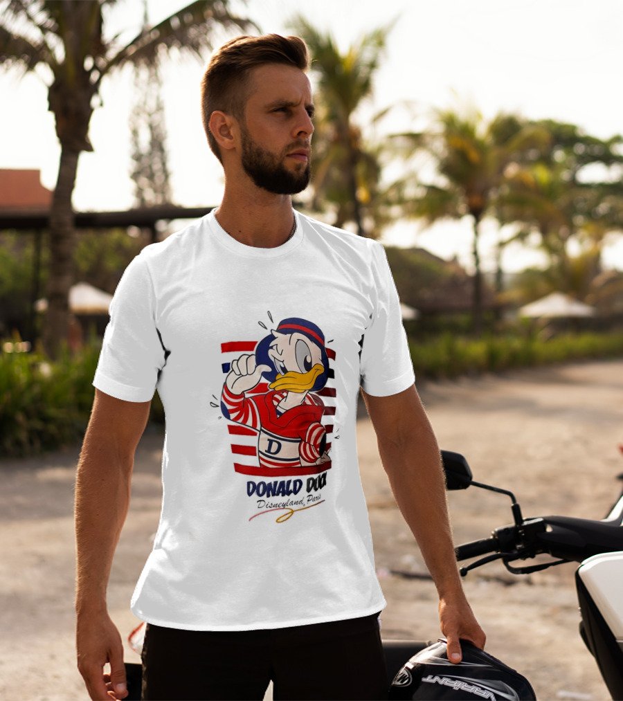 Donald Duck Disneyland Paris Red And White Striped Outfit T-Shirt