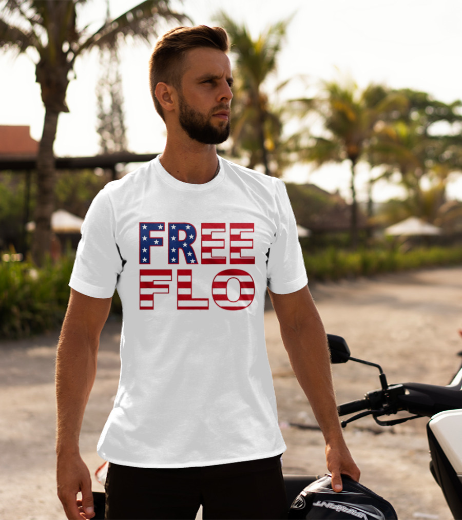 Free Flo USA Flag Stars Stripes Patriotic T-Shirt