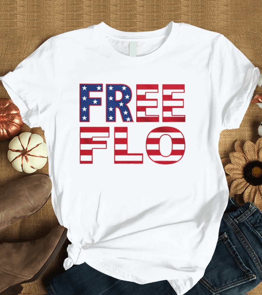 Free Flo USA Flag Stars Stripes Patriotic T-Shirt