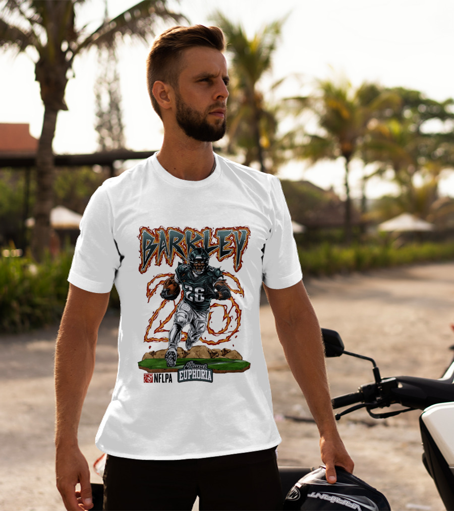 Saquon Barkley Number 26 Planet Euphoria NFLPA Football T-Shirt