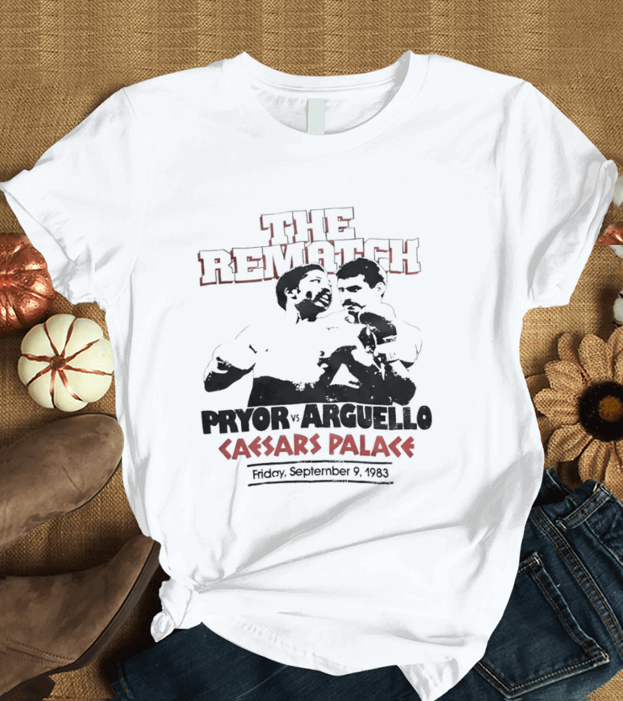 Pryor Vs Arguello The Rematch Caesars Palace 1983 Boxing Memorabilia T-Shirt