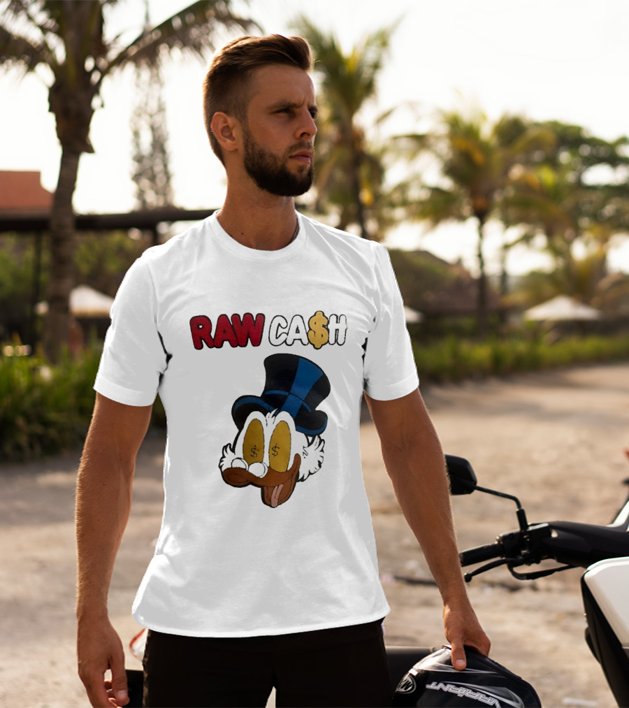 RAW CA$H Duck Eyes Dollar Sign Hat T-Shirt