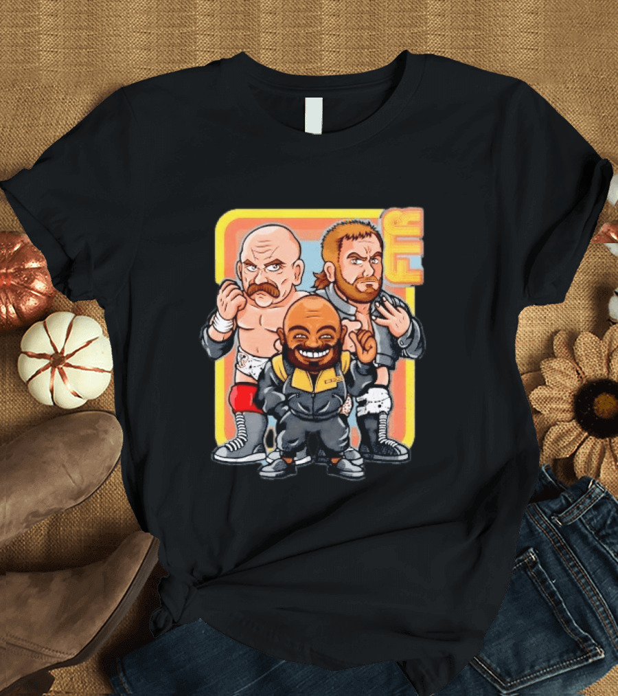 AEW Big Stoke FTR Wrestling Stable Cartoon Characters T-Shirt