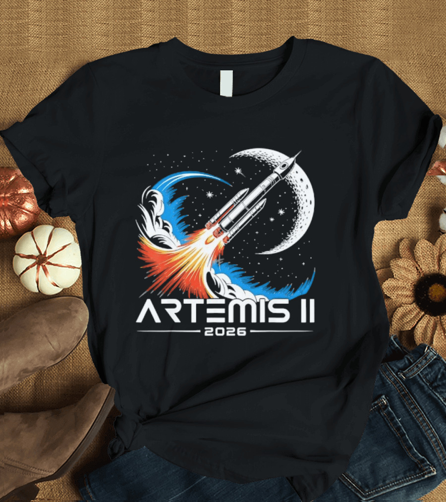 Artemis II 2026 Moon Rocket Space Exploration Launch T-Shirt