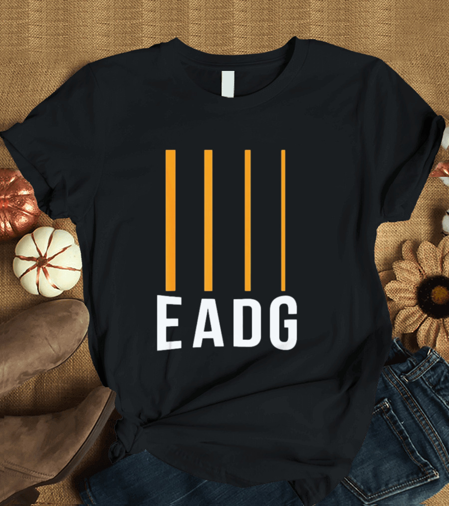 EADG Bass Guitar Four Strings Musician Vertical Lines T-Shirt