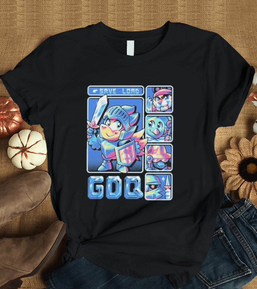 Fangamer GDQ Quick Quest Save Load Knight Adventure Characters T-Shirt