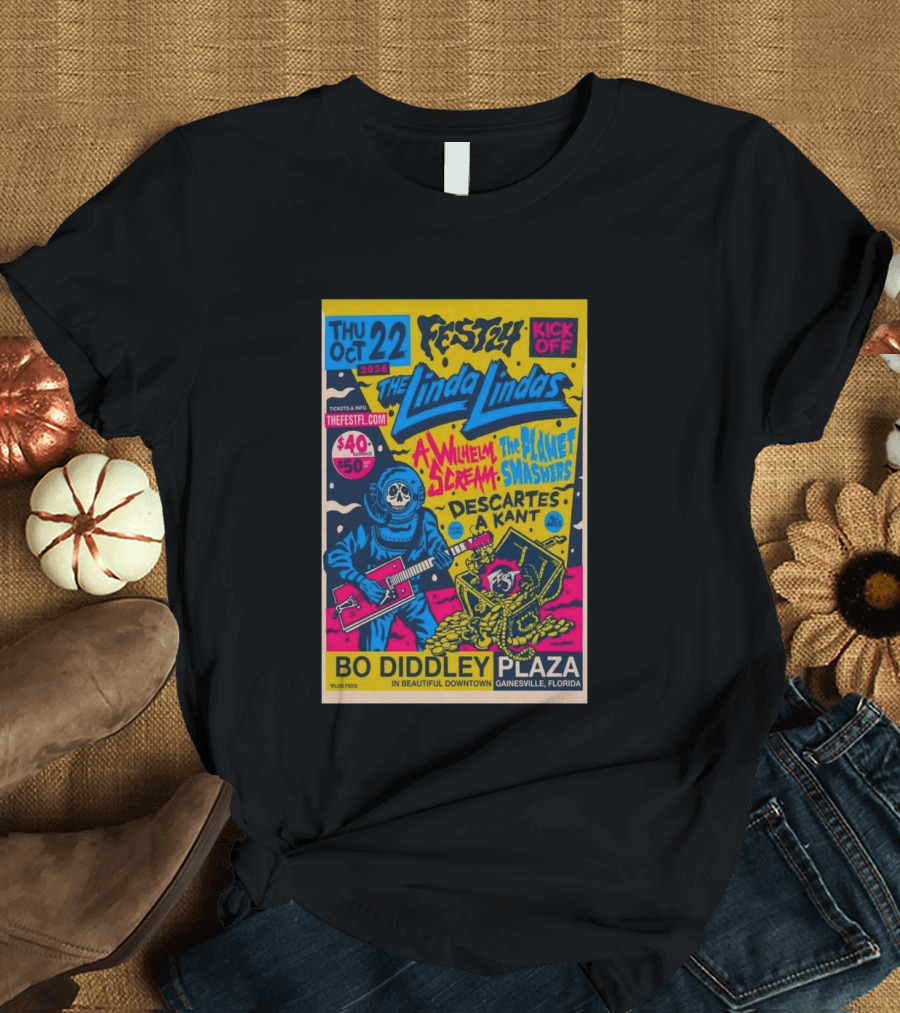 FEST 24 Kick Off 2026 The Linda Lindas Bo Diddley Plaza Gainesville Florida T-Shirt
