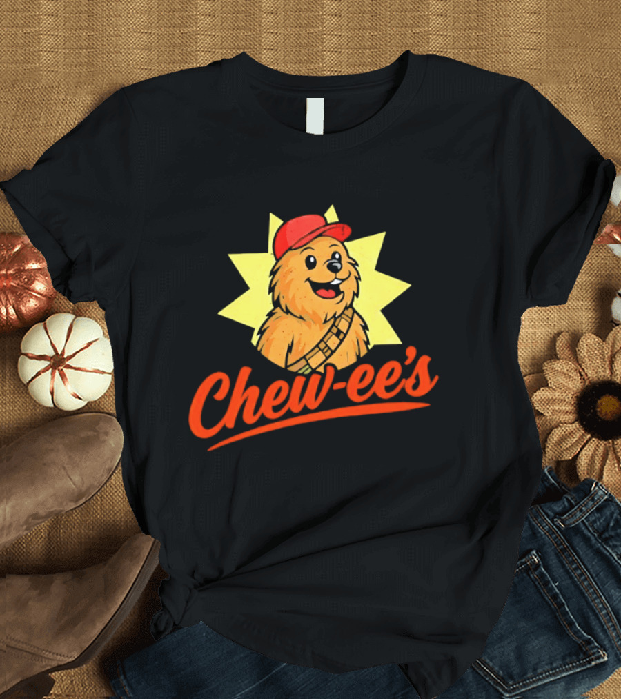 Chewbacca Chew Ee's Star Wars Snack Brand Cartoon Character With Red Hat T-Shirt