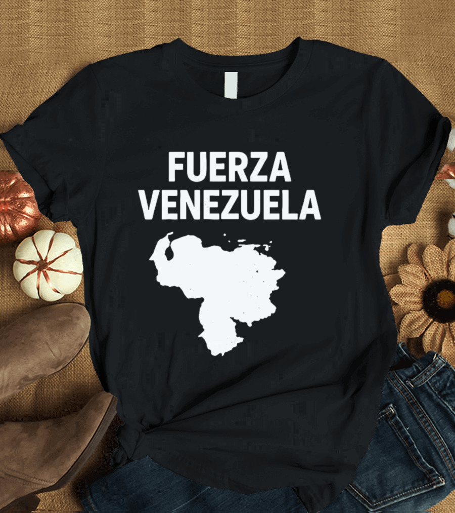 Fuerza Venezuela Map Silhouette Strength Message T-Shirt