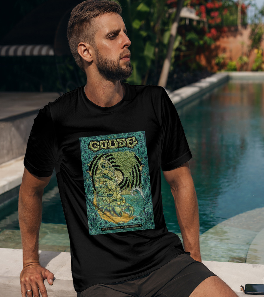 Goose July 2 2026 PNC Bank Arts Center Holmdel NJ Psychedelic Monster Wave T-Shirt