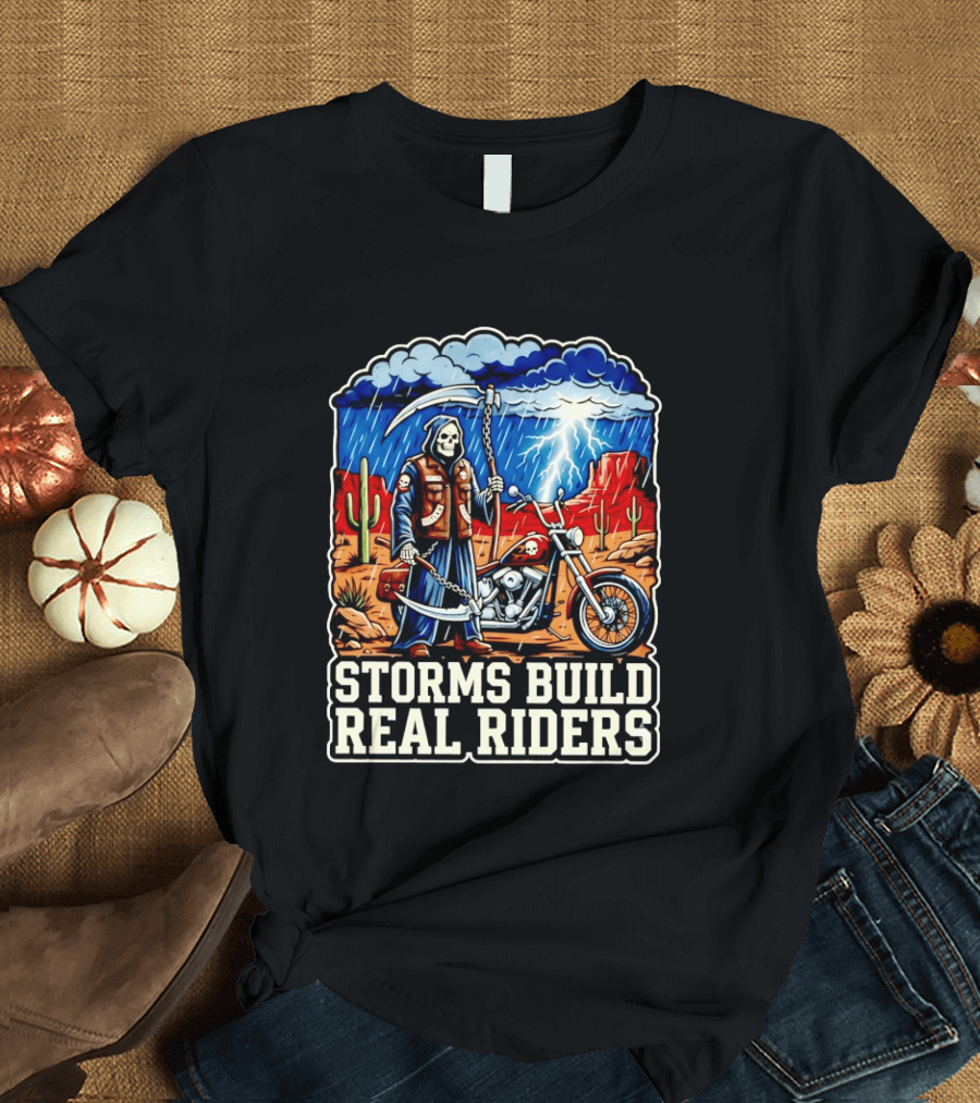 Real Riders Grim Reaper Motorcycle Storm Adventure T-Shirt