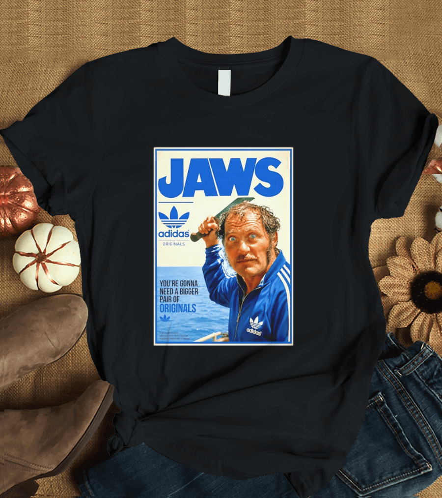 Jaws Adidas Originals You're Gonna Need A Bigger Pair Quint Machete T-Shirt