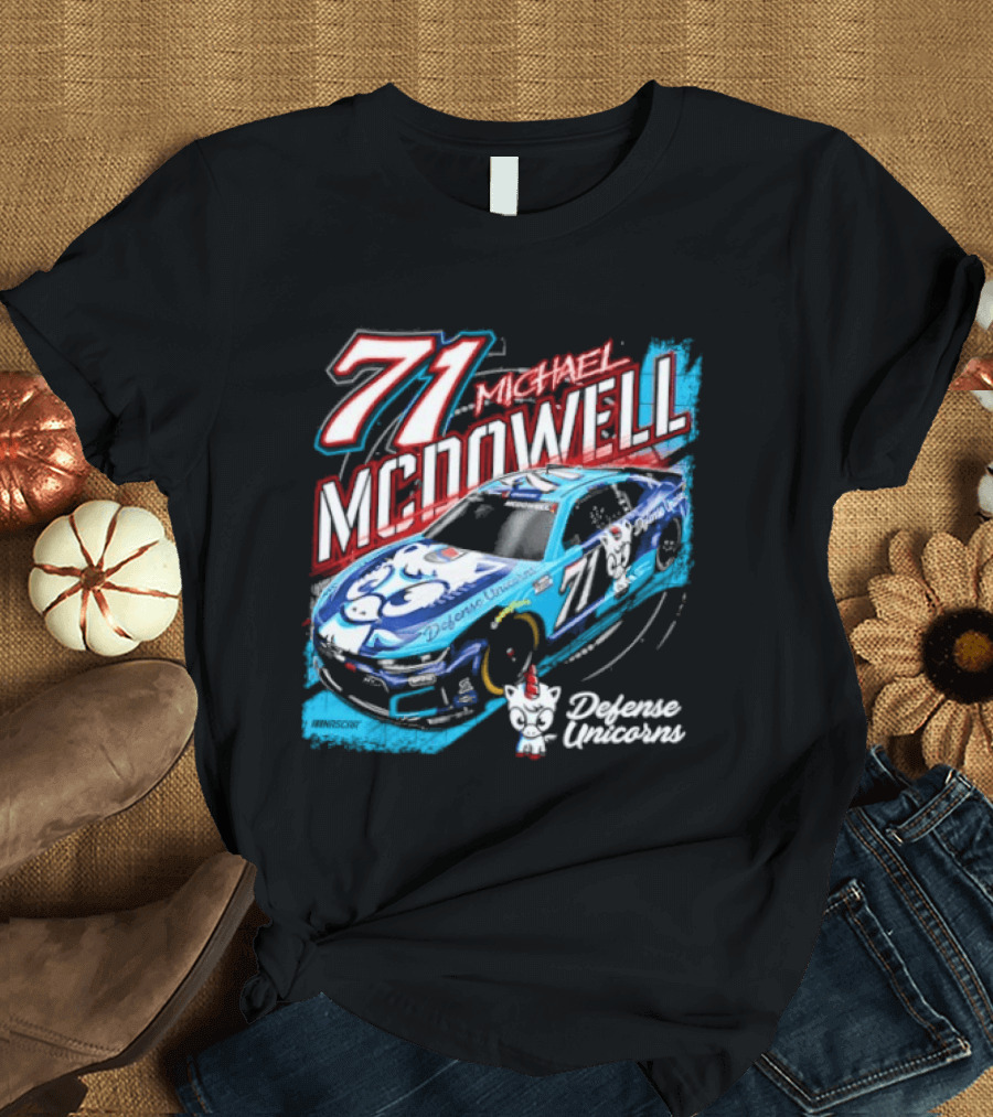 Michael McDowell 71 NASCAR Defense Unicorns Phoenix Performance T-Shirt
