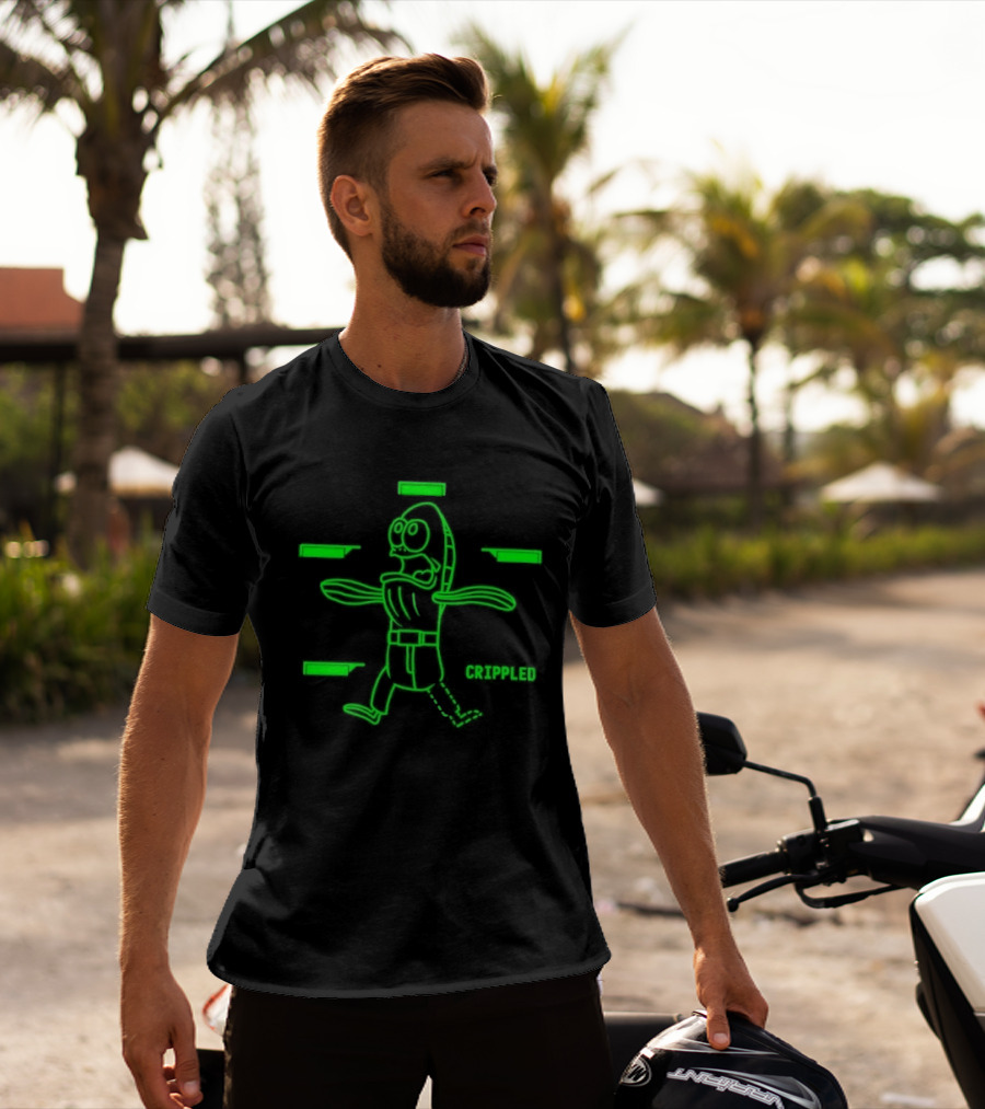 My Leg Crippled Meme Neon Green T-Shirt