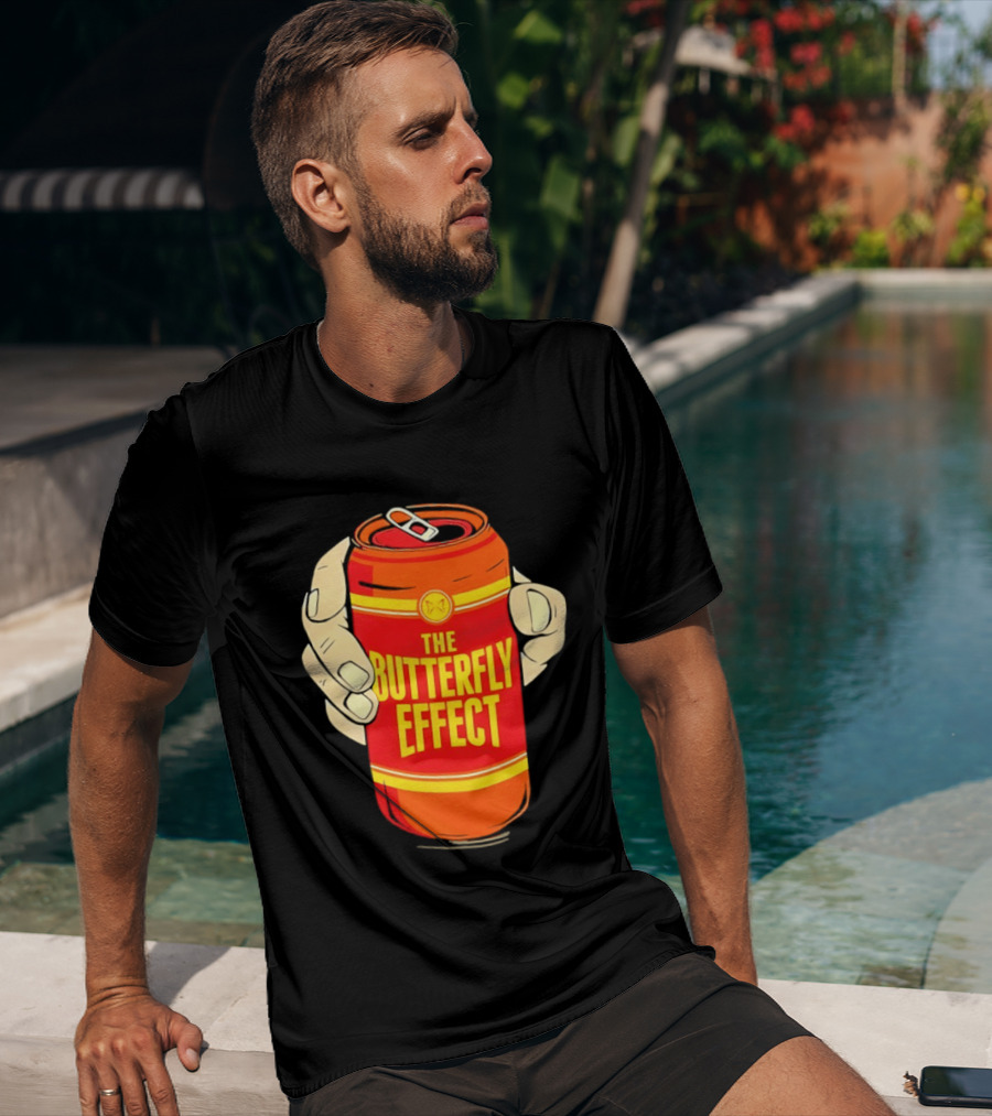 The Butterfly Effect Soda Can Vibrant Red Yellow Pop T-Shirt