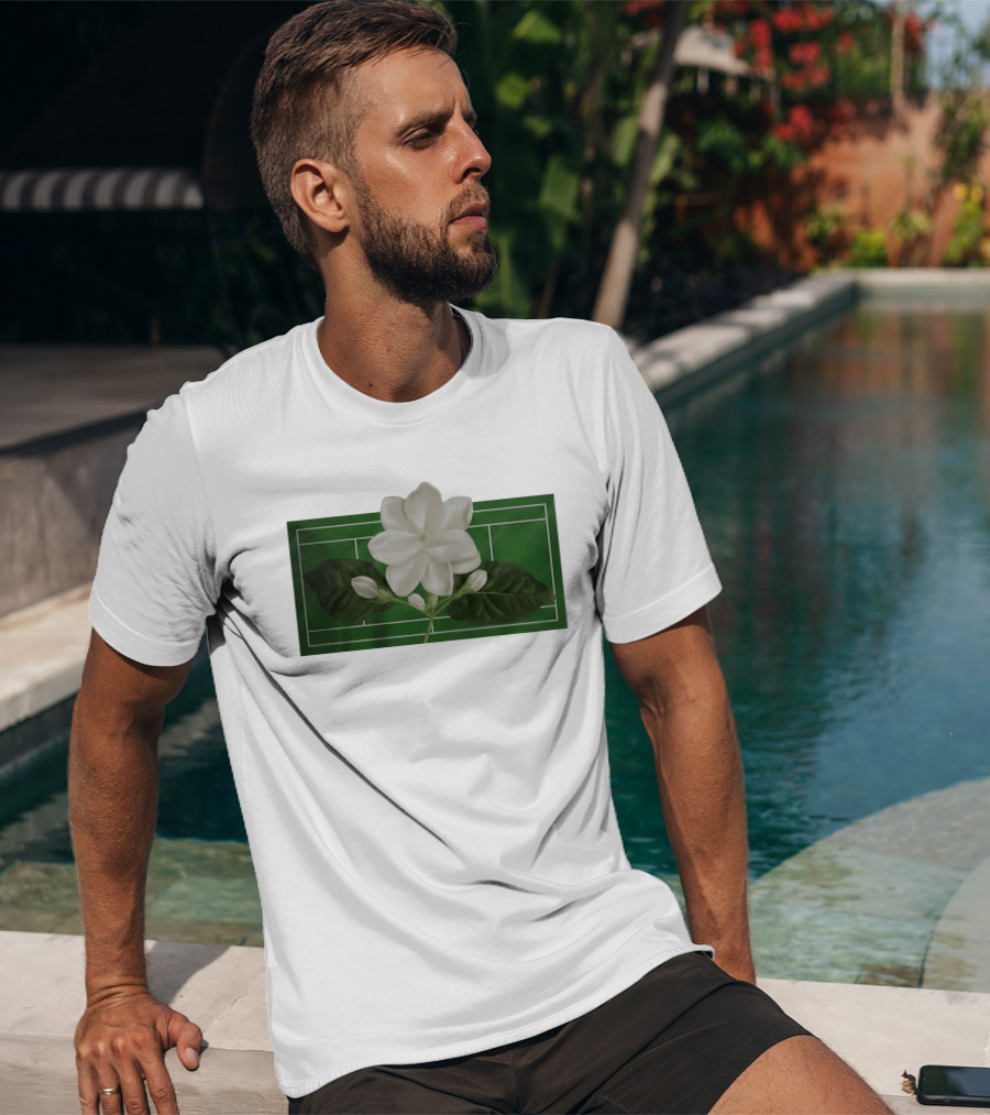 Alexandra Alex Eala Tennis Court Gardenia Floral T-Shirt