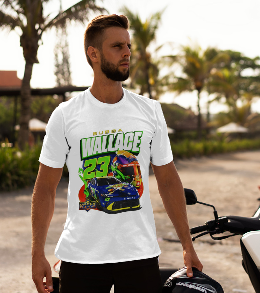 Bubba Wallace 23 Collect The Best Upper D.E.C.K Racing Helmet And Camry T-Shirt