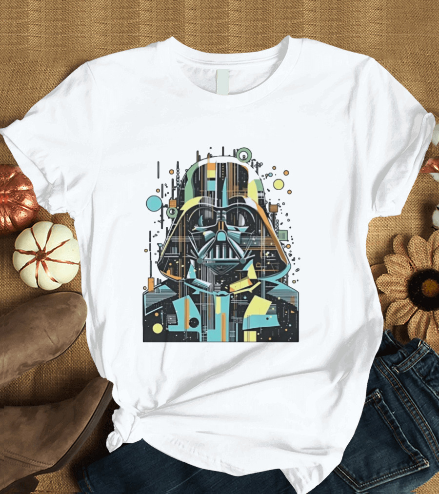 Darth Vader Geometric Circuit Abstract Tech T-Shirt